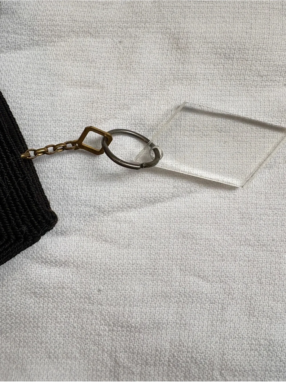 Vintage Black Textured Woven Clutch Wristlet